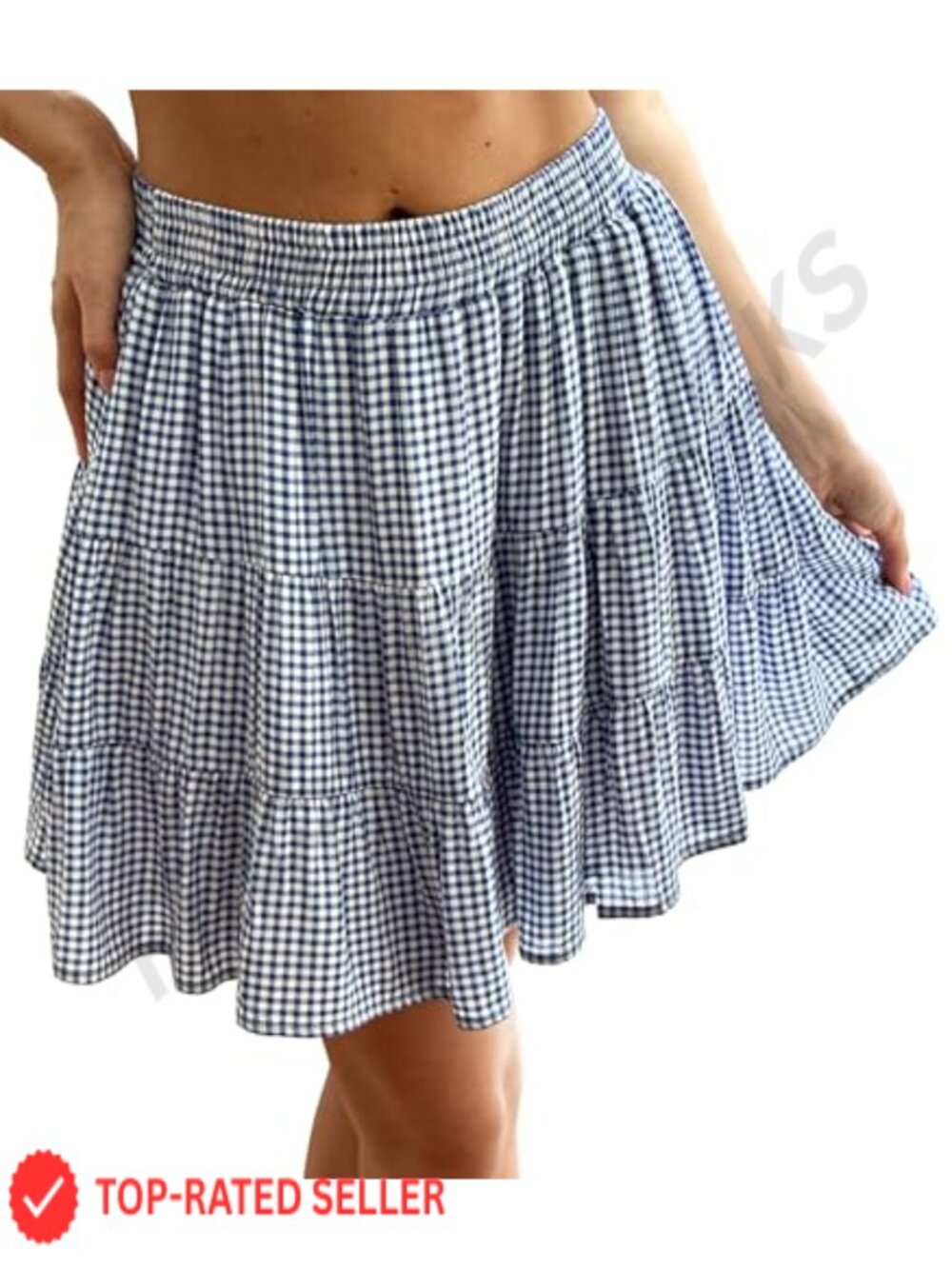 High Waist Ruffle A-Line Mini Skirt, Flowy Boho Pleated Skirt, Rayon